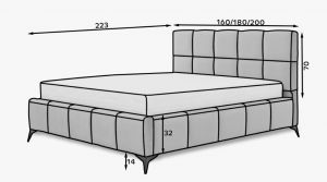 Čalouněná postel MIST - Flores 22 - 180x200cm ELTAP