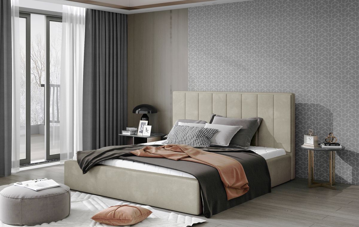 Čalouněná postel AUDREY - Paros 02 - 140x200cm - Dřevo ELTAP