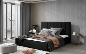 Čalouněná postel AUDREY - Matt Velvet 99 - 140x200cm - Dřevo