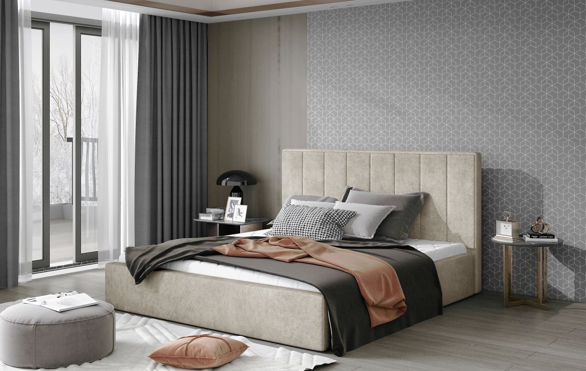 Čalouněná postel AUDREY - Design s elegantním vysokým čelem