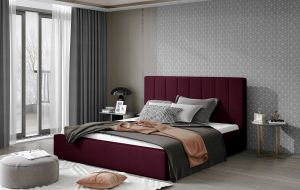 Čalouněná postel AUDREY - Matt Velvet 68 - 160x200cm - Dřevo