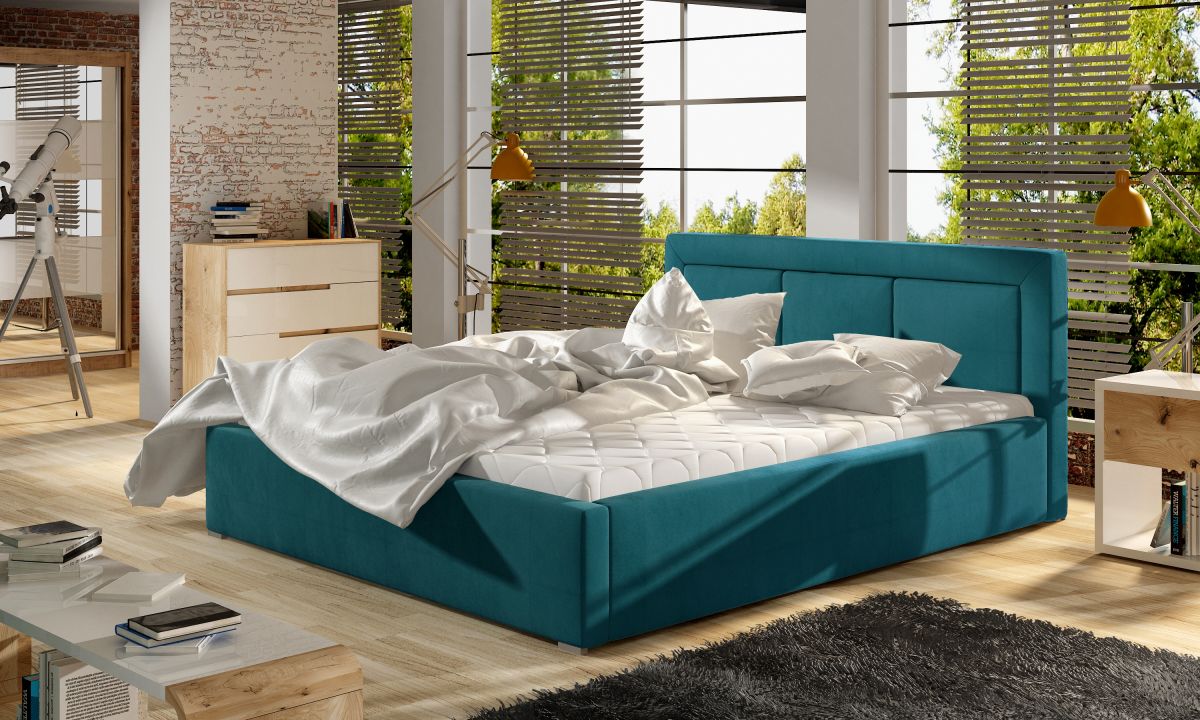 Čalouněná postel BELLUNO - Matt Velvet 75 - 160x200cm - Dřevo ELTAP