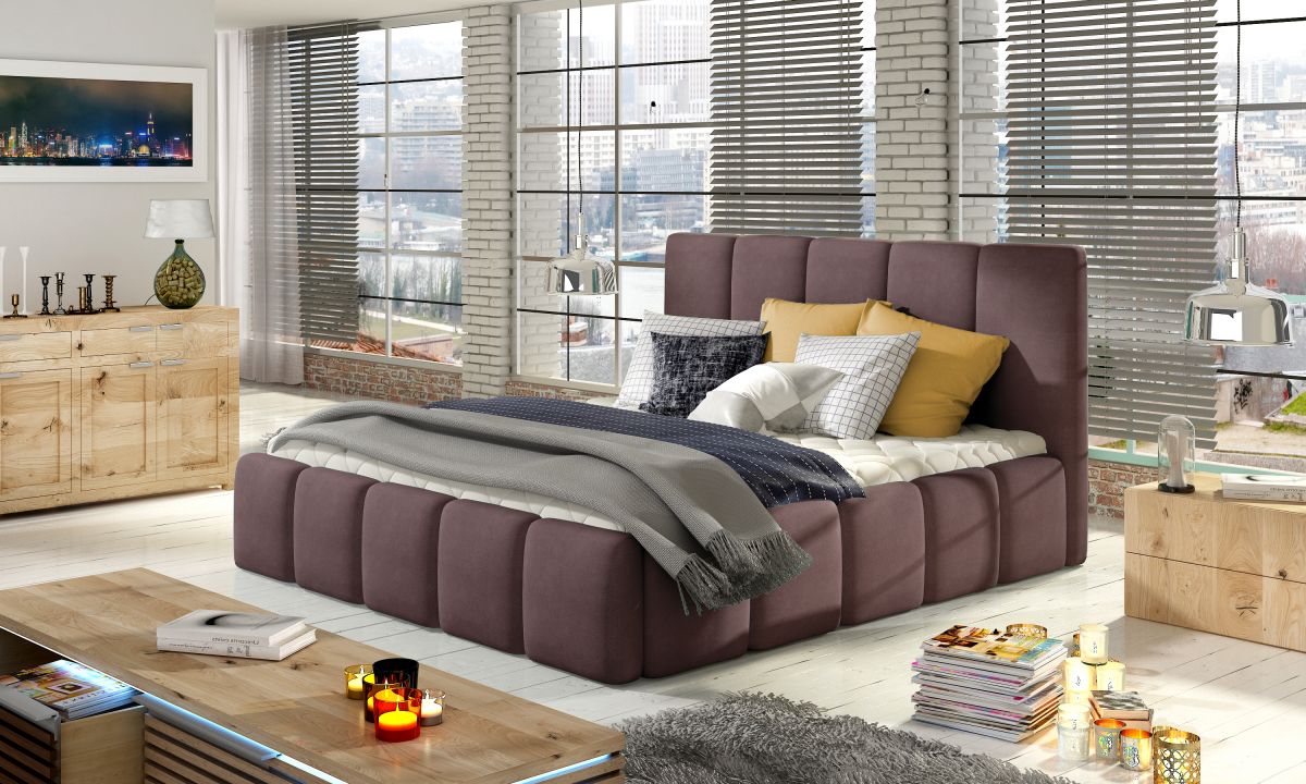 Čalouněná postel EDVIGE - Soro 65 - 140x200cm - s úložným prostorem ELTAP