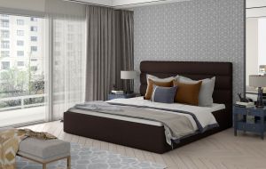 Čalouněná postel CARAMEL - Sawana 26 - 160x200cm - Dřevo