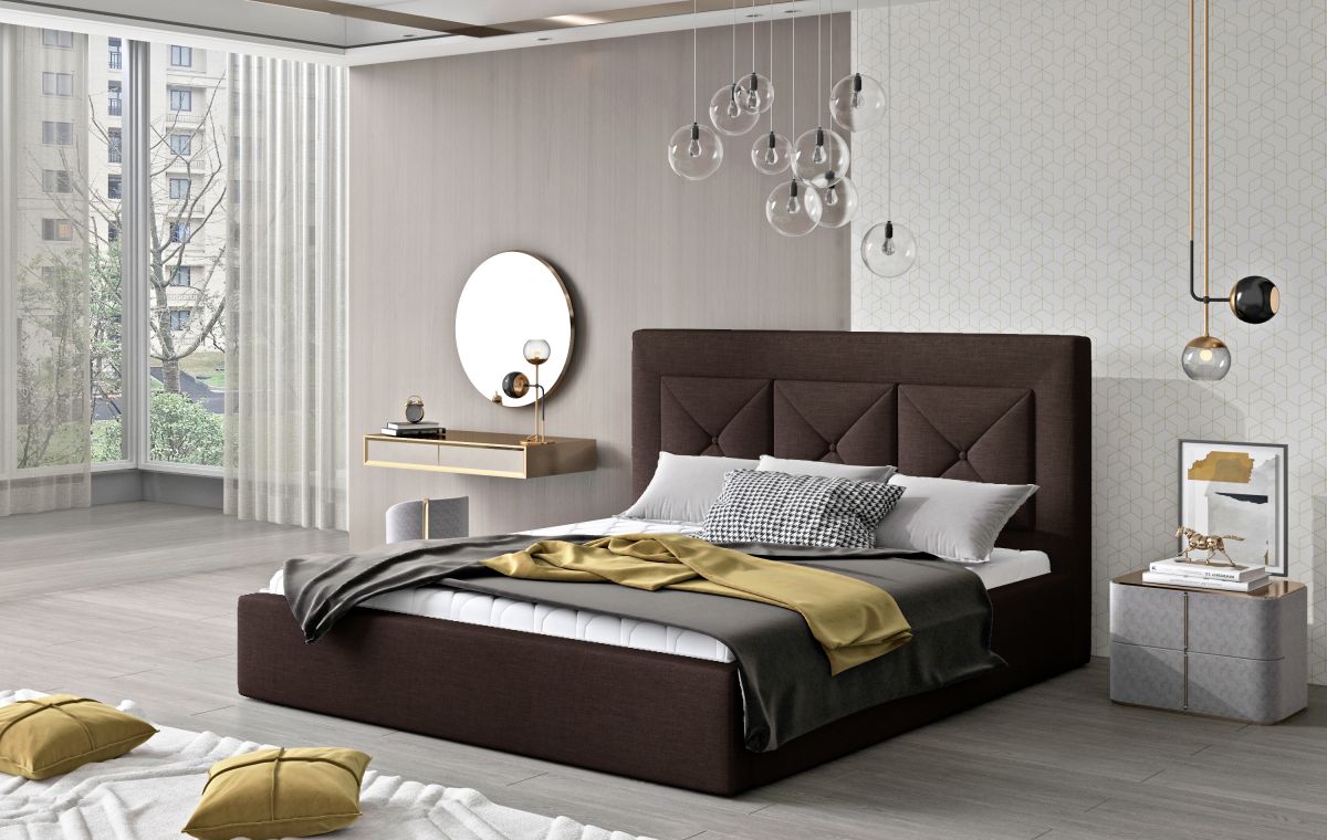 Čalouněná postel CLOE - Sawana 26 - 140x200cm - Dřevo ELTAP