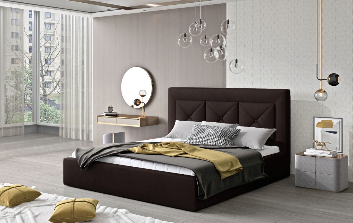 Čalouněná postel CLOE - Monolith 29 - 160x200cm - Dřevo ELTAP