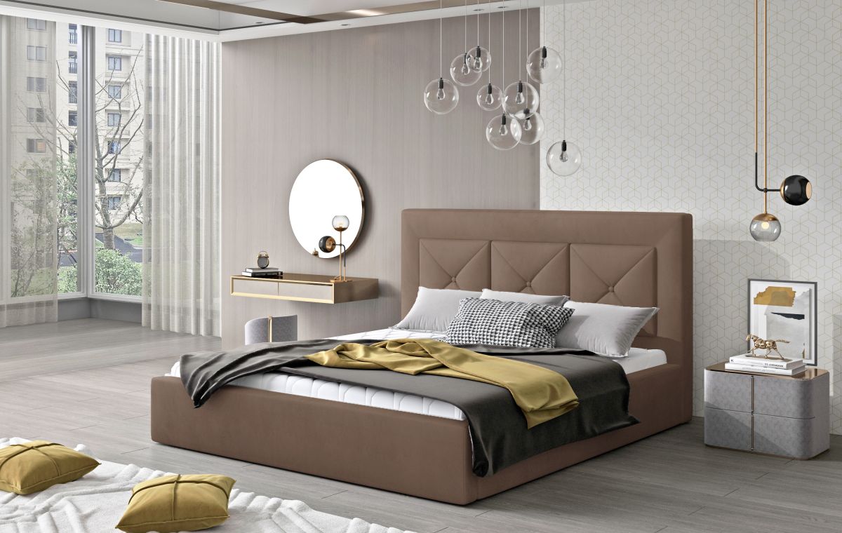 Čalouněná postel CLOE - Monolith 09 - 180x200cm - Dřevo ELTAP