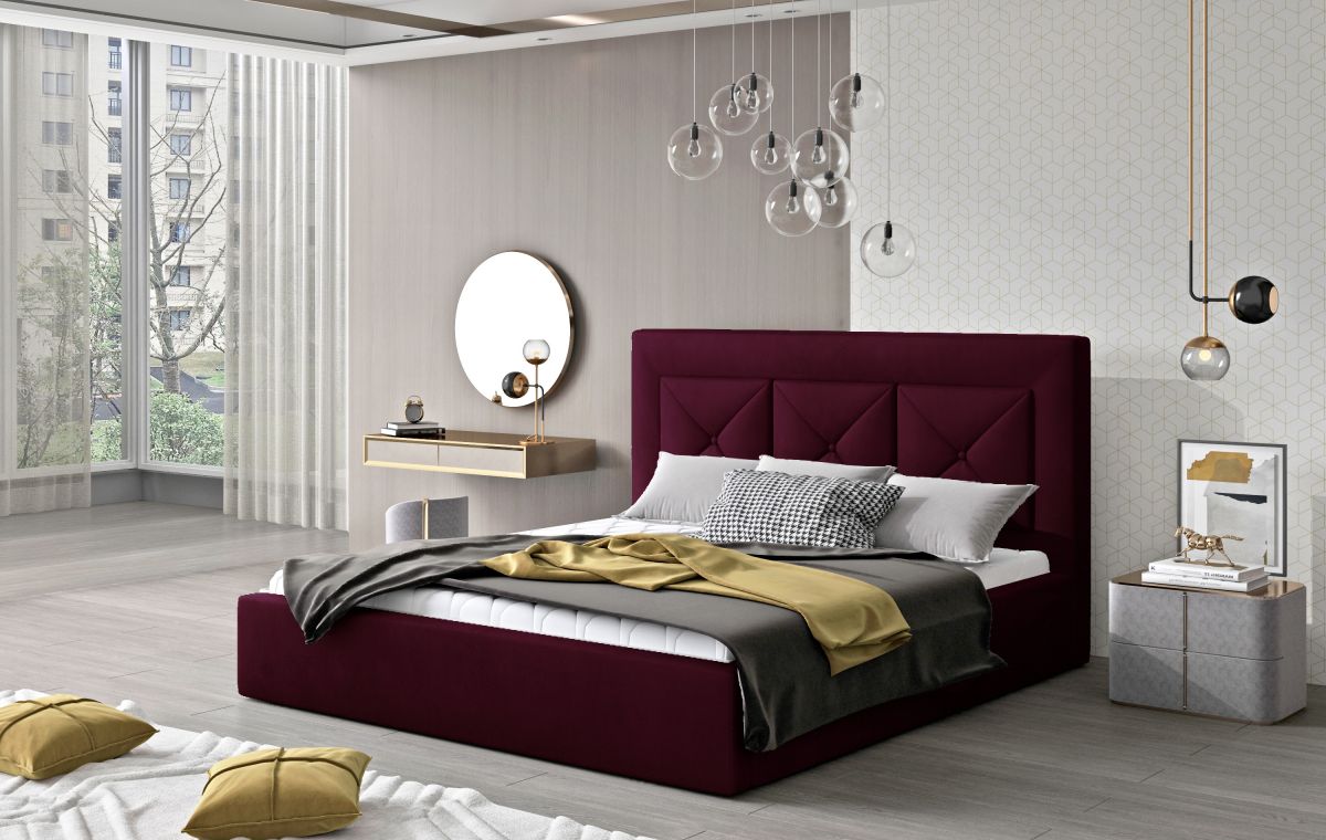 Čalouněná postel CLOE - Mat Velvet 68 - 200x200cm - Dřevo ELTAP
