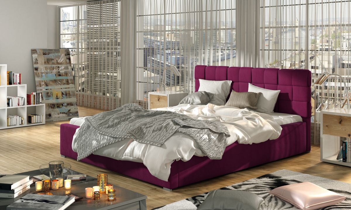 Čalouněná postel GRAND - Matt Velvet 68 - 160x200cm - Dřevo ELTAP