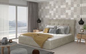 Čalouněná postel INGE - Paros 02 - 140x200cm - Dřevo ELTAP