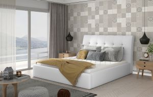 Čalouněná postel INGE - Soft 17 - 140x200cm - Dřevo