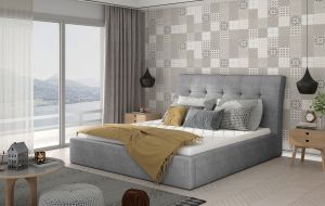 Čalouněná postel INGE - Omega 13 - 140x200cm - Dřevo