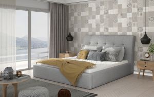 Čalouněná postel INGE - Sawana 21 - 140x200cm - Dřevo