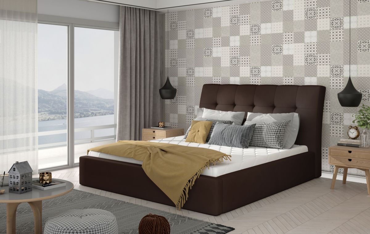 Čalouněná postel INGE - Soft 66 - 140x200cm - Dřevo ELTAP