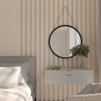 Závěsné zrcadlo kulaté Grace, 60cm, barva černá