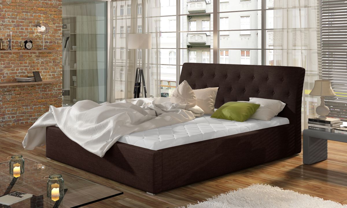 Čalouněná postel MILANO - Sawana 26 - 140x200cm - Dřevo ELTAP