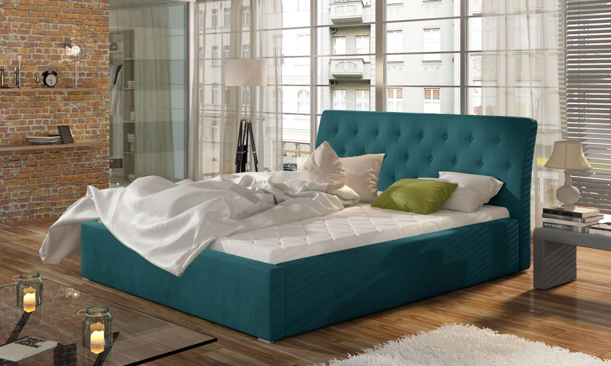 Čalouněná postel MILANO - MatVelvet 75 - 160x200cm - Dřevo ELTAP