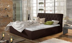 Čalouněná postel MILANO - Sawana 26 - 160x200cm - Dřevo