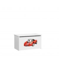 Box na hračky DARIA - Bílá - Červené autíčko ADRK