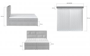 manželská postel boxspring MERON - Monolith 48,140x200cm ELTAP