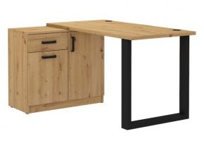 psací stůl MALTA 130 s komodou, dub artisan, 138x67cm