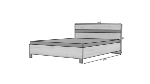 ložnice Malen - sestava, postel, skříň, komoda, 2x noční stolek, matrace Oslo160x200cm ADRK