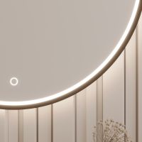 osvětlené LED zrcadlo Divissi L,80cm, černá barva ELTAP