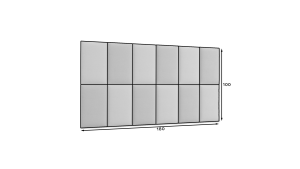 Čalouněný panel set Quadratta, 12 panelů, 180x100cm, Monolith 63/Monolith 84