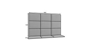 Čalouněný panel set Quadratta, 12 panelů, 180x120cm, Monolith 48