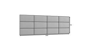 Čalouněný panel set Quadratta, 12 panelů, 240x90cm, Monolith 76