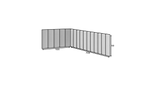 Čalouněný panel set Quadratta, 16 panelů, 100x220cm, Monolith 76