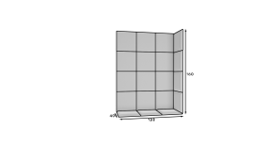 Čalouněný panel set Quadratta, 19 panelů, 120x160cm, Monolith 09