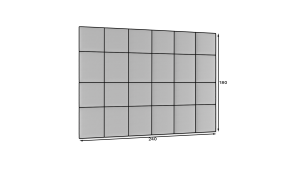 Čalouněný panel set Quadratta, 24 panelů, 240x180cm, Monolith 76