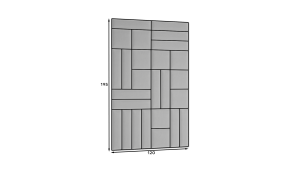 Čalouněný panel set Quadratta, 26 panelů, 120x195cm, Monolith 85