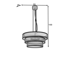 závěsné svítidlo Orabela, 130cm, černá barva ELTAP