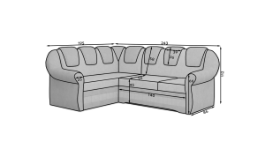 Rohová sedací souprava LORD II - Jasmine22/Soft 15, pravý roh ELTAP