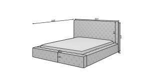 Čalouněná postel Princce - Lukso 35 - 160x200cm ELTAP