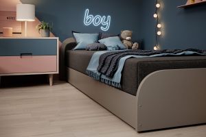 Čalouněná postel PARYS - Alova 04 - 80 x 190 - Bílá, pravá ELTAP