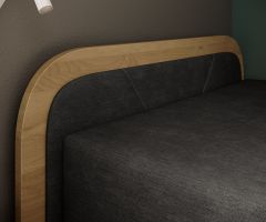 Čalouněná postel PARYS - Alova 29 - 80x190 - Hnědá, levá ELTAP