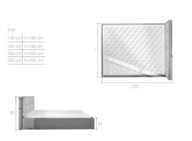 Čalouněná postel LATINA - Kronos 09 - 140x200cm - Dřevo ELTAP