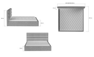 Čalouněná postel CARAMEL - Grande 81 - 160x200cm - Kov ELTAP