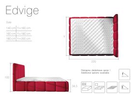 Čalouněná postel EDVIGE - Jasmine 29 - 140x200cm - bez úl. prostoru ELTAP