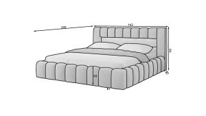 Čalouněná postel LAMICA - Monolith 09 - 140x200cm - Kov ELTAP