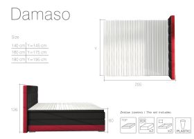 dvojlůžko boxspring DAMASO - Sawana 14/ Soft eko 17, 180x200cm ELTAP