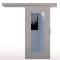Posuvné dveře NELA - Šedá / zrcadlo - šířka 76cm ADRK