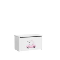 Box na hračky DARIA - Bílá - Kotě v autíčku ADRK