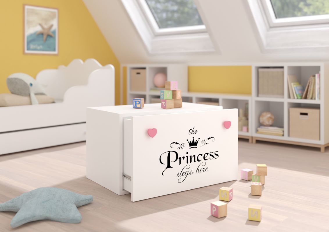 ADRK Box na hračky INGA - Růžová - Princezna nápis