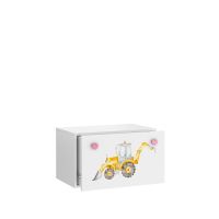 Box na hračky INGA - Růžová - Bagr ADRK