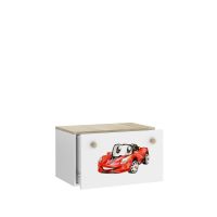 Box na hračky INGA - Sonoma - Červené autíčko ADRK