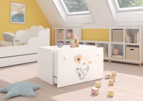 Box na hračky INGA - Bílá - Slon
